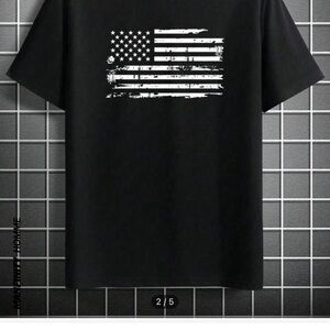 Men's Summer
American Flag Printed Round Neck...
Black / 40(L)